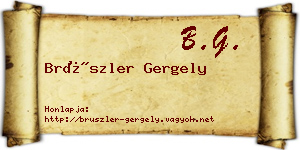 Brüszler Gergely névjegykártya